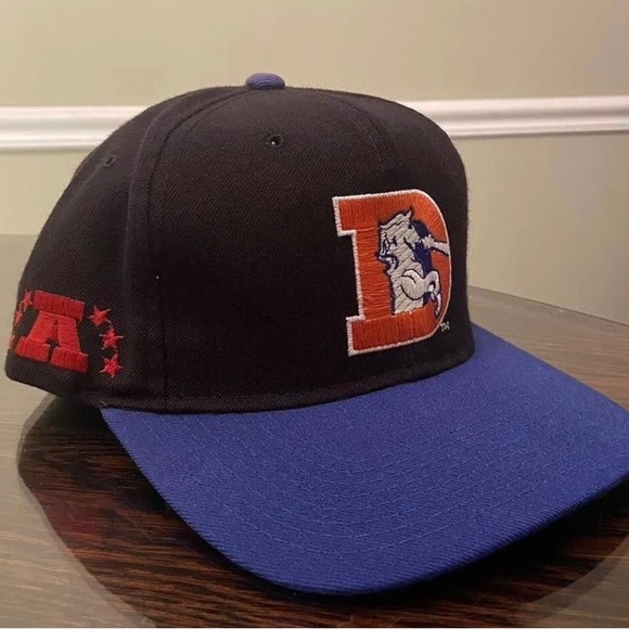 Vintage Denver Broncos STARTER 100% Wool NFL Adjustable Snapback Cap Hat 90s - Picture 2 of 6